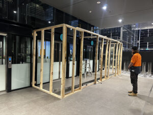 Site Hoardings erected an A class a hoarding along the harbour foreshore in the Rocks, sydney.