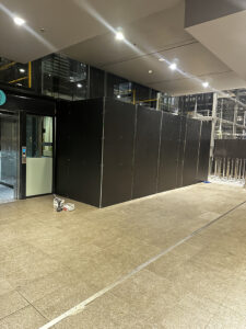 Site Hoardings erected an A class a hoarding along the harbour foreshore in the Rocks, sydney.